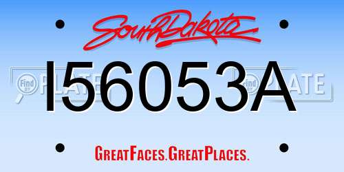I56053A South Dakota License Plate