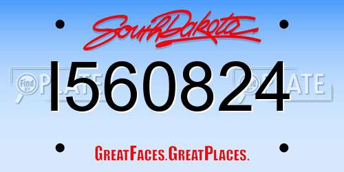 I560824 South Dakota License Plate