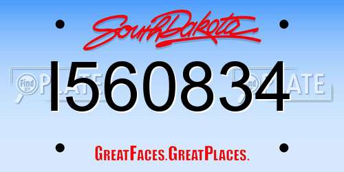 I560834 South Dakota License Plate