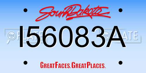 I56083A South Dakota License Plate
