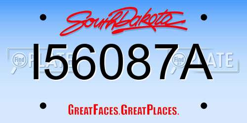 I56087A South Dakota License Plate