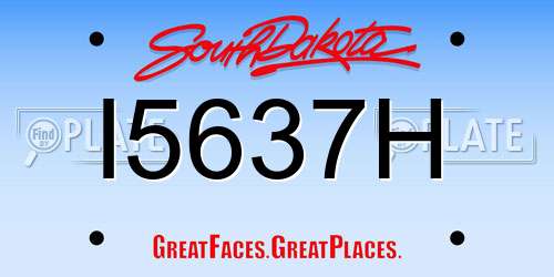 I5637H South Dakota License Plate