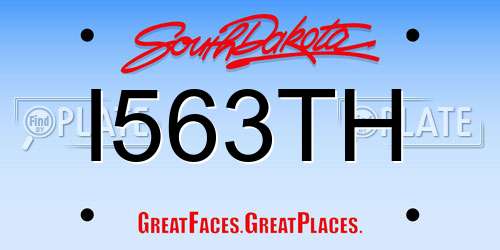 I563TH South Dakota License Plate