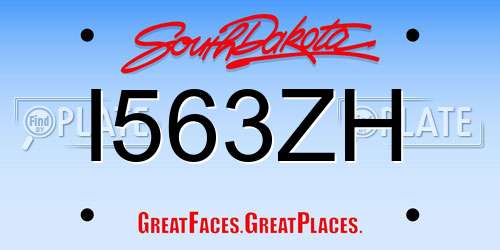 I563ZH South Dakota License Plate