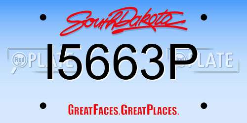 I5663P South Dakota License Plate