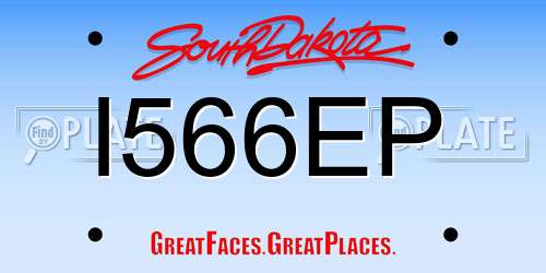 I566EP South Dakota License Plate