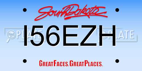I56EZH South Dakota License Plate