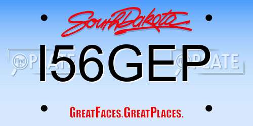 I56GEP South Dakota License Plate