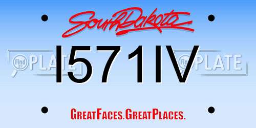 I571IV South Dakota License Plate
