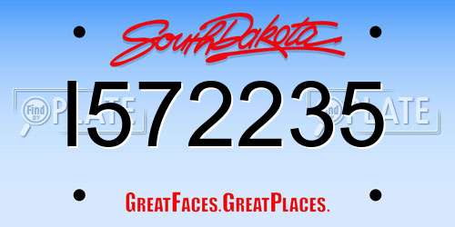 I572235 South Dakota License Plate