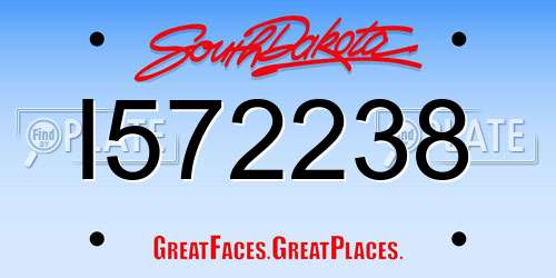 I572238 South Dakota License Plate