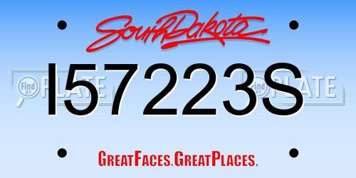 I57223S South Dakota License Plate
