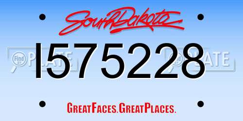 I575228 South Dakota License Plate