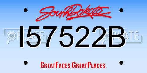 I57522B South Dakota License Plate