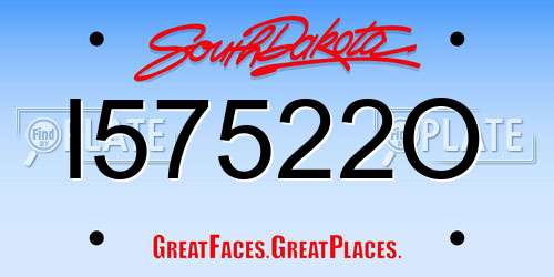 I57522O South Dakota License Plate