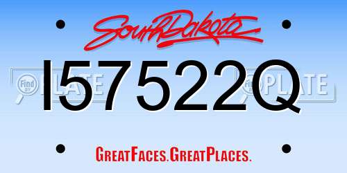I57522Q South Dakota License Plate