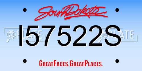 I57522S South Dakota License Plate