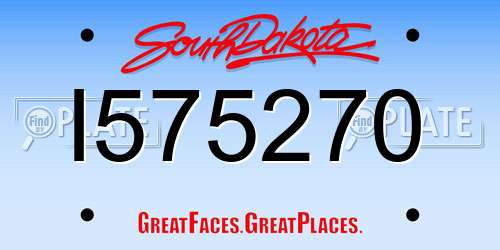 I575270 South Dakota License Plate