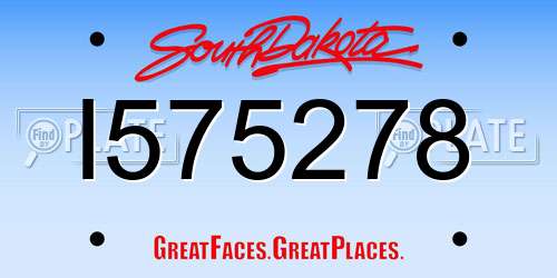 I575278 South Dakota License Plate