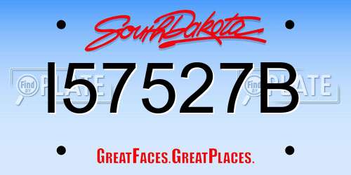 I57527B South Dakota License Plate