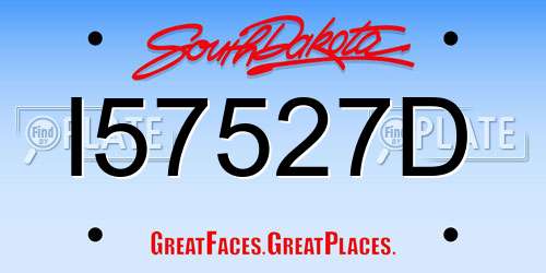 I57527D South Dakota License Plate