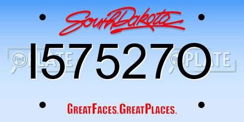 I57527O South Dakota License Plate