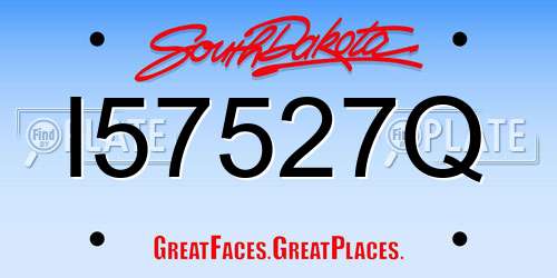 I57527Q South Dakota License Plate