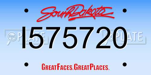 I575720 South Dakota License Plate