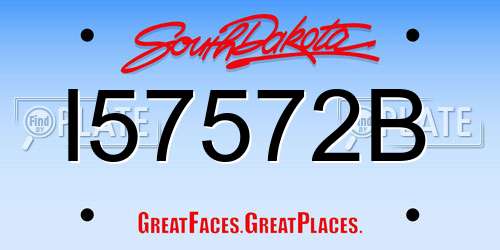 I57572B South Dakota License Plate