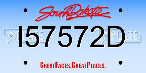 I57572D South Dakota License Plate