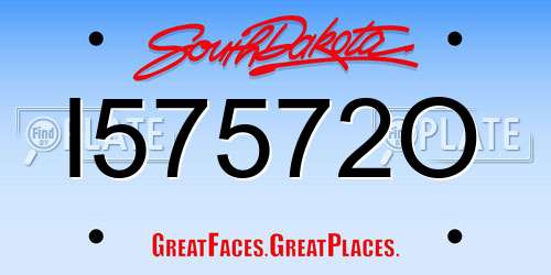 I57572O South Dakota License Plate
