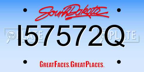 I57572Q South Dakota License Plate