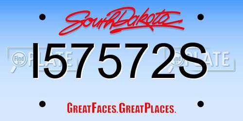 I57572S South Dakota License Plate