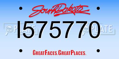 I575770 South Dakota License Plate