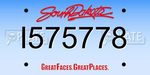 I575778 South Dakota License Plate