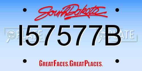 I57577B South Dakota License Plate