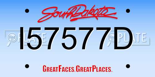 I57577D South Dakota License Plate