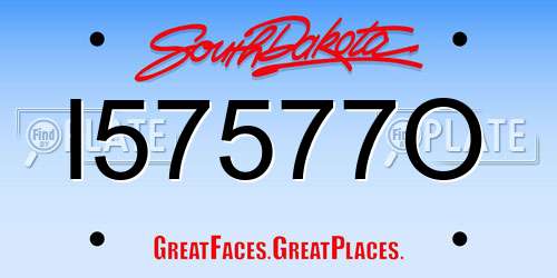 I57577O South Dakota License Plate