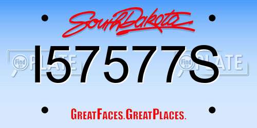 I57577S South Dakota License Plate
