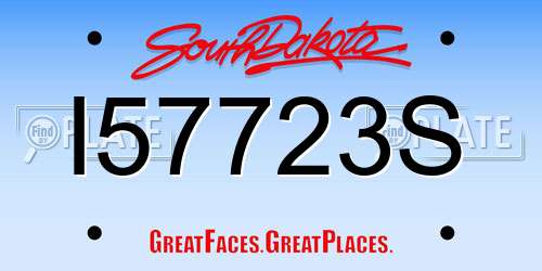 I57723S South Dakota License Plate