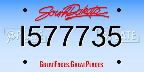 I577735 South Dakota License Plate