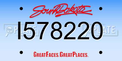 I578220 South Dakota License Plate