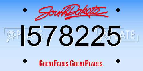 I578225 South Dakota License Plate