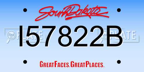 I57822B South Dakota License Plate