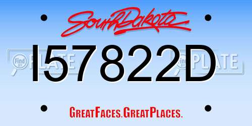 I57822D South Dakota License Plate