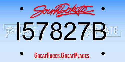 I57827B South Dakota License Plate