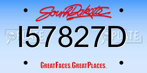 I57827D South Dakota License Plate