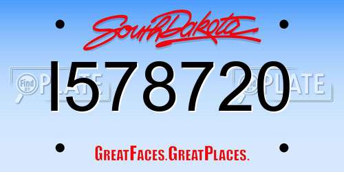 I578720 South Dakota License Plate