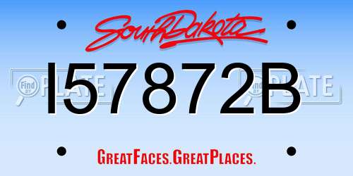 I57872B South Dakota License Plate