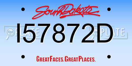 I57872D South Dakota License Plate